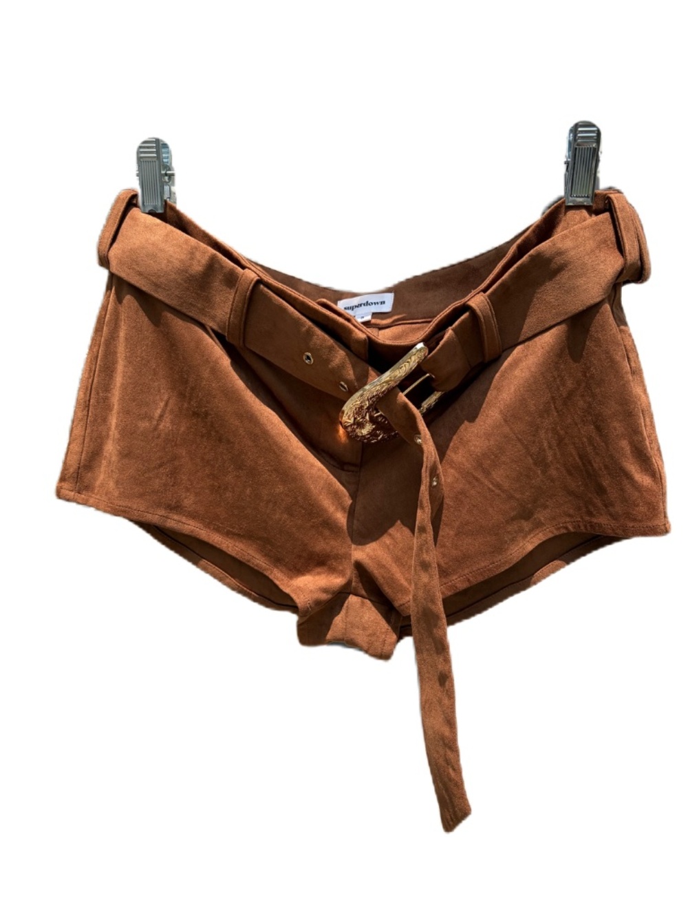 superdown faux suede Raddix short brown Small - Picture 8 of 16